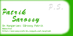 patrik sarossy business card